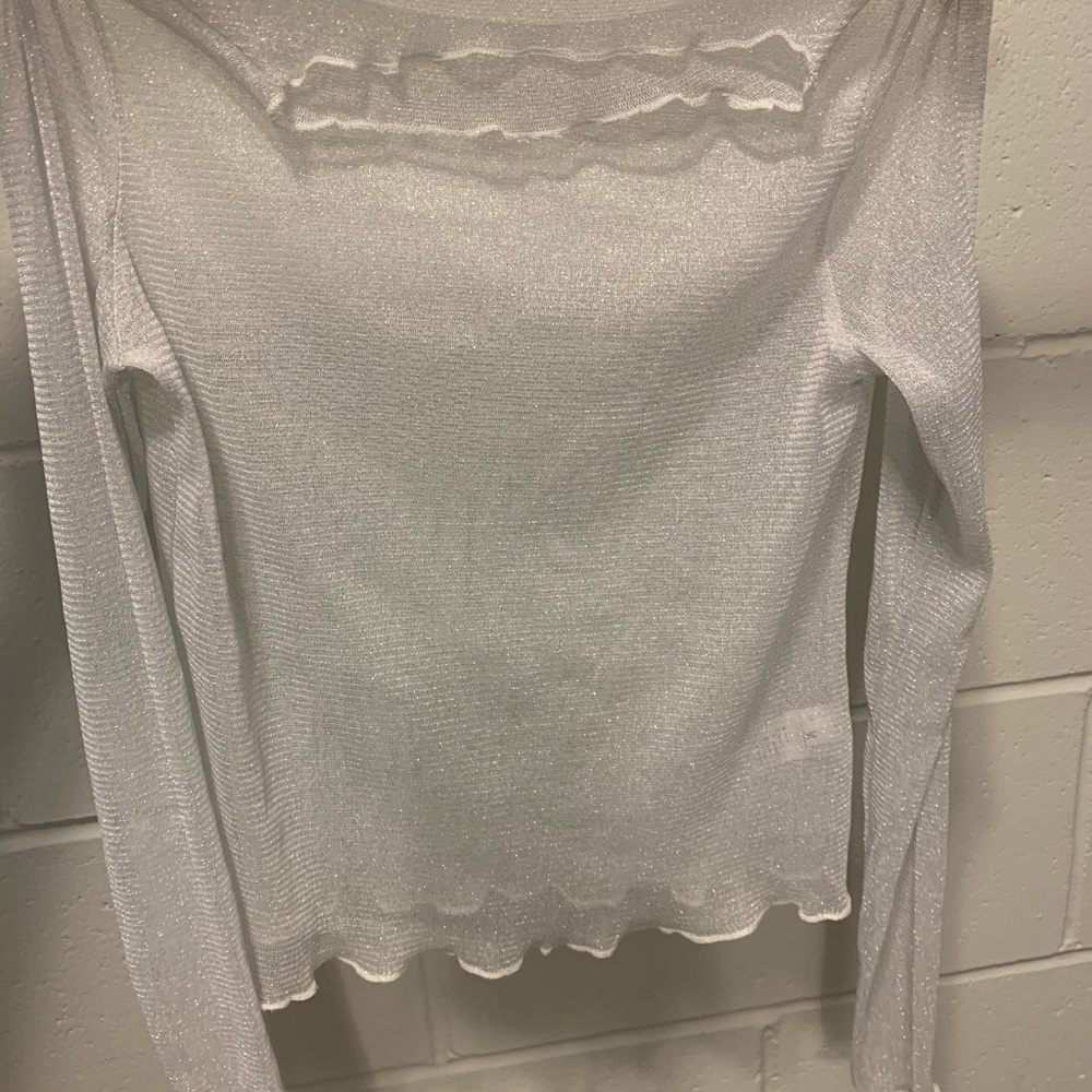 Sheer silver top